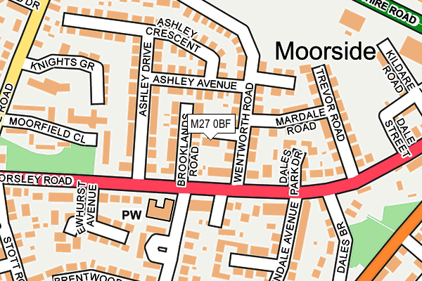 M27 0BF map - OS OpenMap – Local (Ordnance Survey)