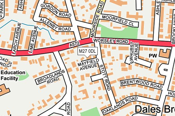 M27 0DL map - OS OpenMap – Local (Ordnance Survey)