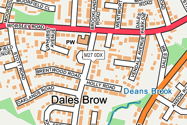 M27 0DX map - OS OpenMap – Local (Ordnance Survey)