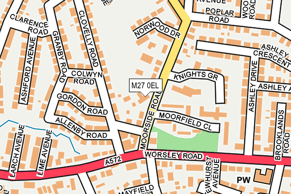 M27 0EL map - OS OpenMap – Local (Ordnance Survey)