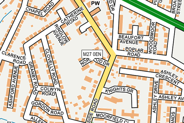 M27 0EN map - OS OpenMap – Local (Ordnance Survey)
