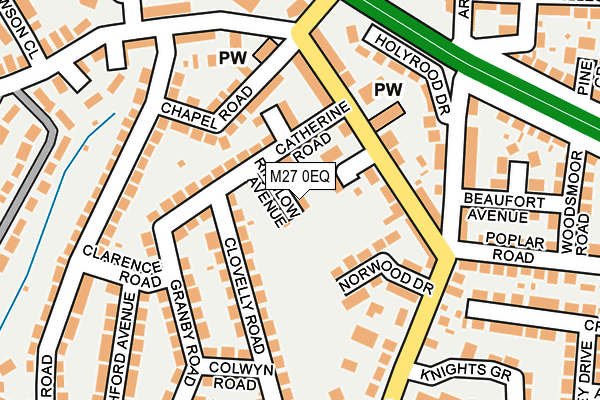 M27 0EQ map - OS OpenMap – Local (Ordnance Survey)