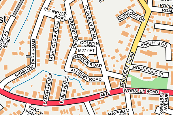 M27 0ET map - OS OpenMap – Local (Ordnance Survey)