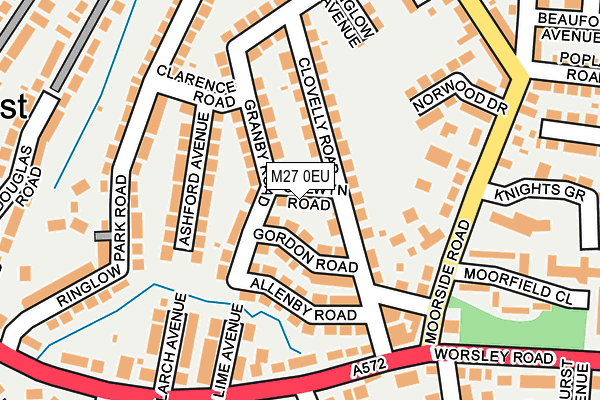 M27 0EU map - OS OpenMap – Local (Ordnance Survey)