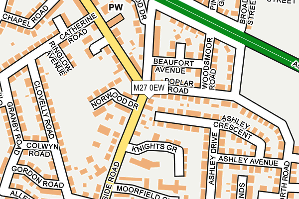 M27 0EW map - OS OpenMap – Local (Ordnance Survey)