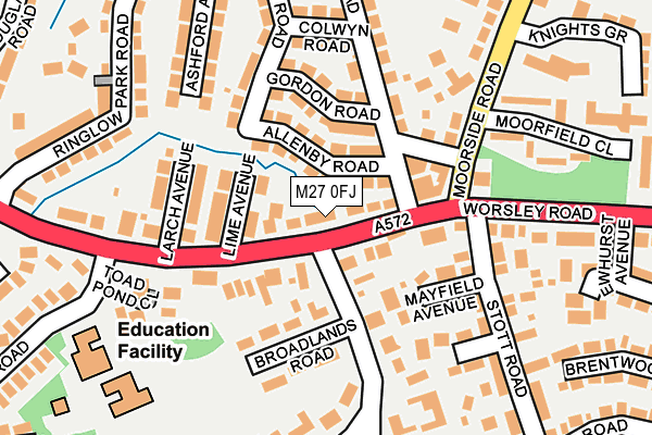 M27 0FJ map - OS OpenMap – Local (Ordnance Survey)