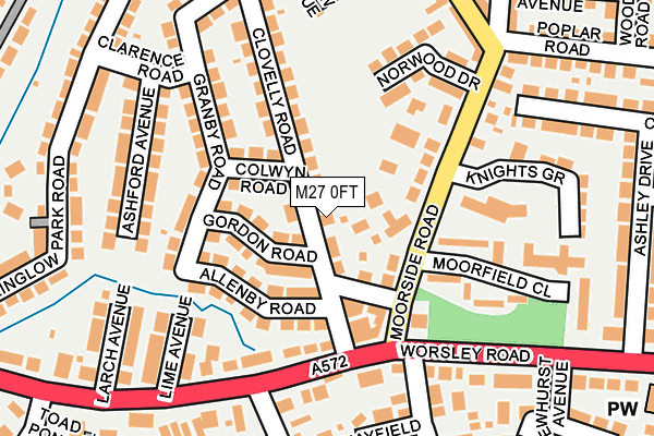 M27 0FT map - OS OpenMap – Local (Ordnance Survey)