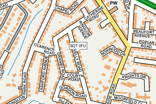 M27 0FU map - OS OpenMap – Local (Ordnance Survey)