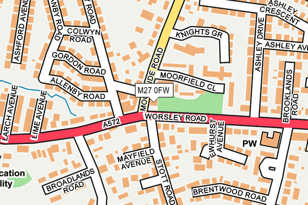 M27 0FW map - OS OpenMap – Local (Ordnance Survey)