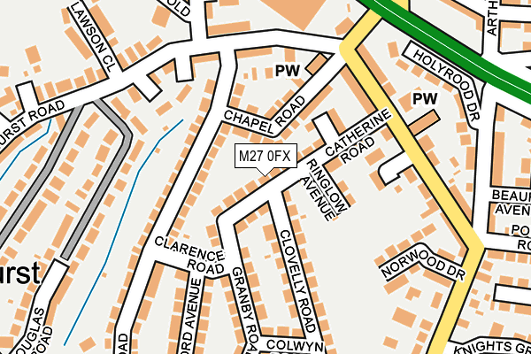 M27 0FX map - OS OpenMap – Local (Ordnance Survey)