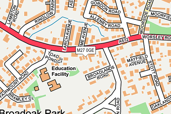M27 0GE map - OS OpenMap – Local (Ordnance Survey)