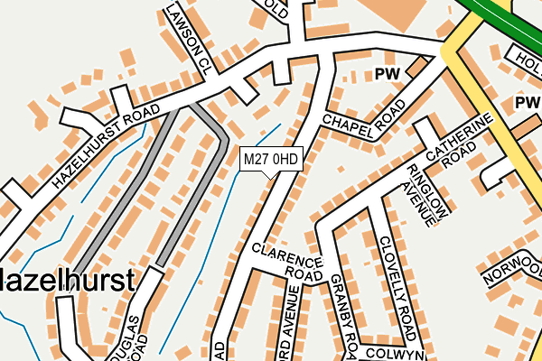 M27 0HD map - OS OpenMap – Local (Ordnance Survey)