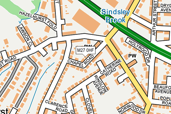 M27 0HF map - OS OpenMap – Local (Ordnance Survey)