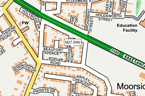 M27 0HN map - OS OpenMap – Local (Ordnance Survey)