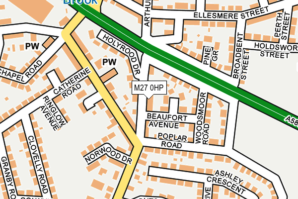 M27 0HP map - OS OpenMap – Local (Ordnance Survey)