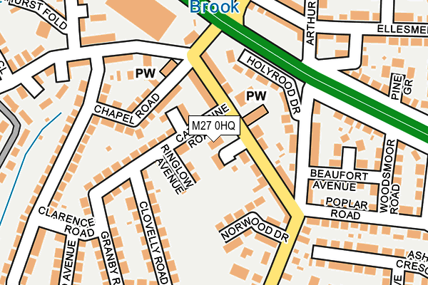 M27 0HQ map - OS OpenMap – Local (Ordnance Survey)