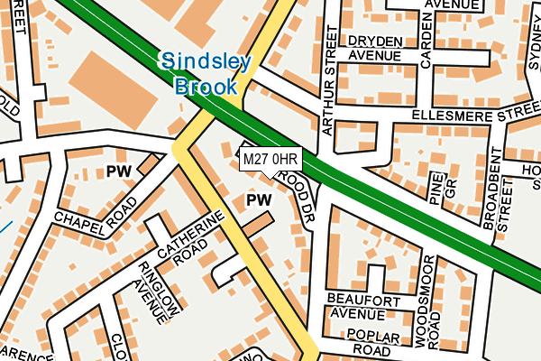 M27 0HR map - OS OpenMap – Local (Ordnance Survey)