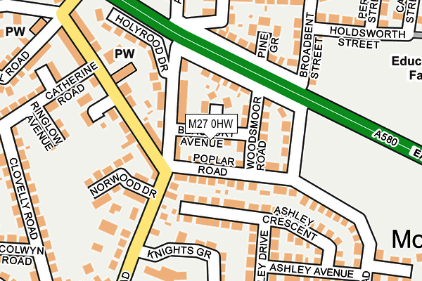 M27 0HW map - OS OpenMap – Local (Ordnance Survey)