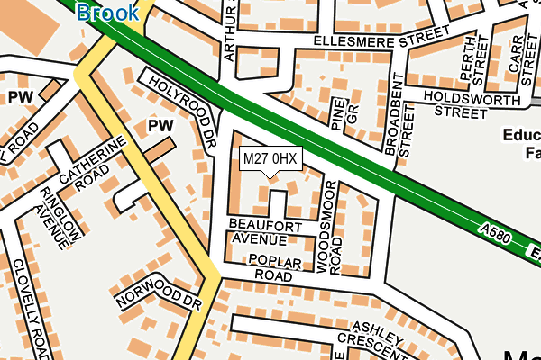 M27 0HX map - OS OpenMap – Local (Ordnance Survey)