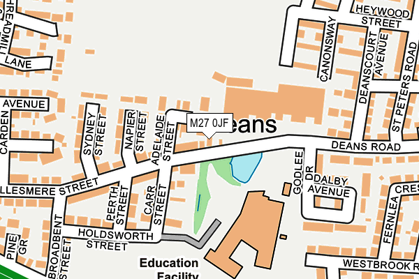 M27 0JF map - OS OpenMap – Local (Ordnance Survey)