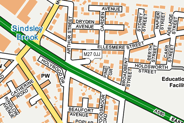 M27 0JJ map - OS OpenMap – Local (Ordnance Survey)