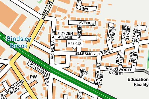 M27 0JS map - OS OpenMap – Local (Ordnance Survey)