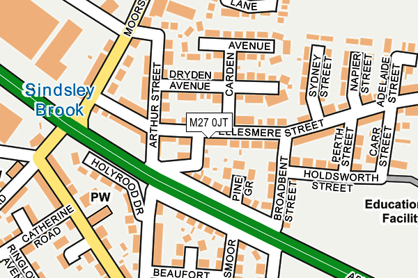 M27 0JT map - OS OpenMap – Local (Ordnance Survey)