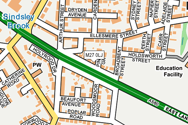 M27 0LJ map - OS OpenMap – Local (Ordnance Survey)