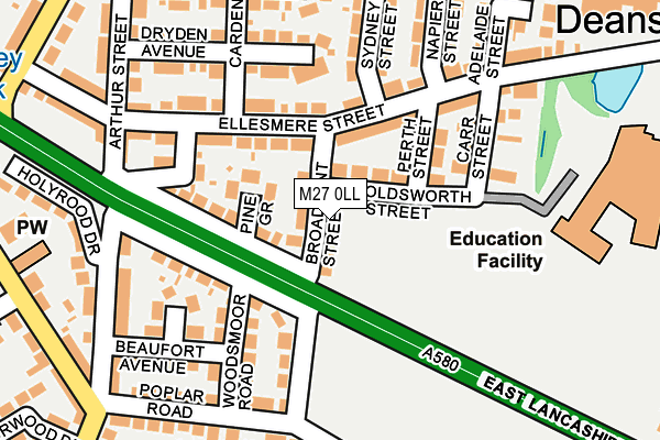 M27 0LL map - OS OpenMap – Local (Ordnance Survey)