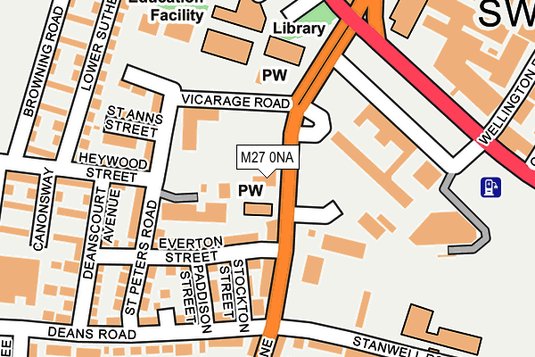 M27 0NA map - OS OpenMap – Local (Ordnance Survey)