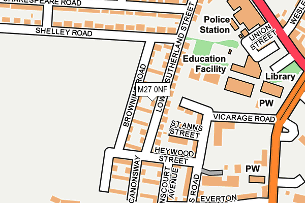 M27 0NF map - OS OpenMap – Local (Ordnance Survey)