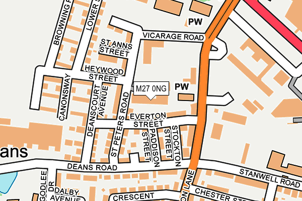M27 0NG map - OS OpenMap – Local (Ordnance Survey)