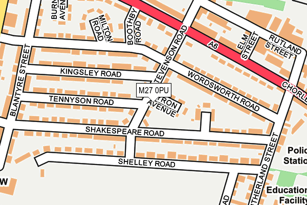 M27 0PU map - OS OpenMap – Local (Ordnance Survey)