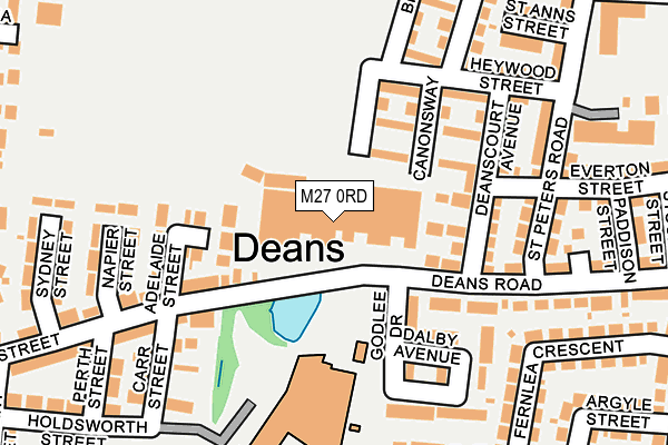 M27 0RD map - OS OpenMap – Local (Ordnance Survey)