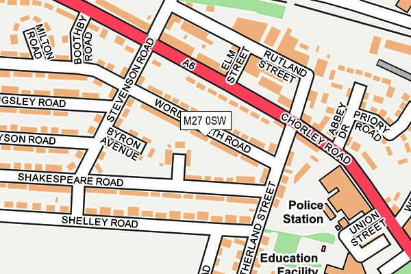 M27 0SW map - OS OpenMap – Local (Ordnance Survey)