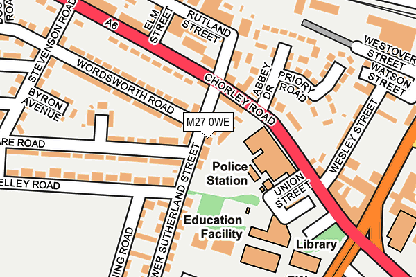 M27 0WE map - OS OpenMap – Local (Ordnance Survey)