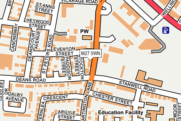 M27 0WN map - OS OpenMap – Local (Ordnance Survey)