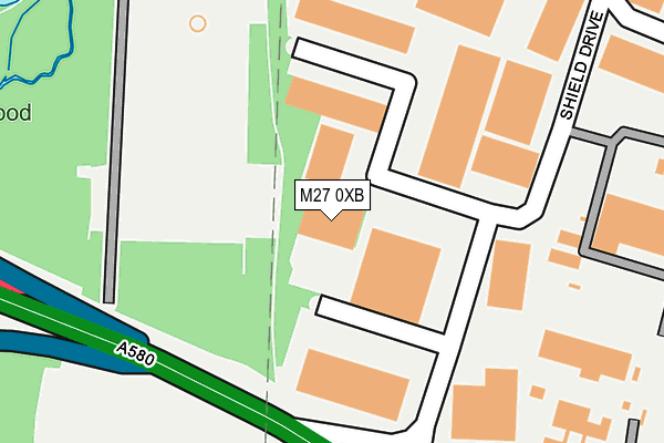 M27 0XB map - OS OpenMap – Local (Ordnance Survey)