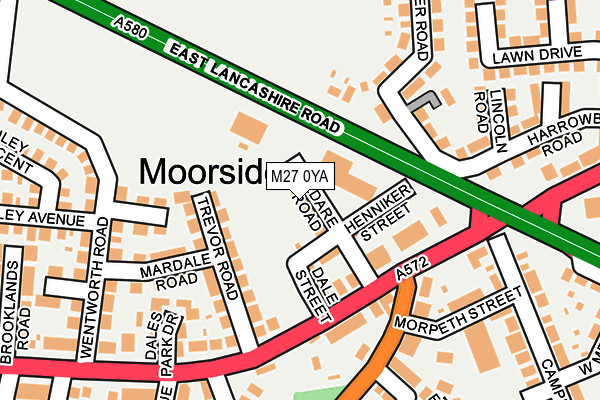 M27 0YA map - OS OpenMap – Local (Ordnance Survey)