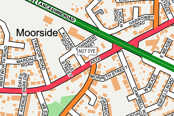 M27 0YE map - OS OpenMap – Local (Ordnance Survey)