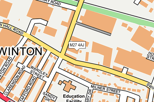 M27 4AJ map - OS OpenMap – Local (Ordnance Survey)