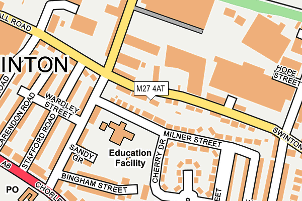 M27 4AT map - OS OpenMap – Local (Ordnance Survey)