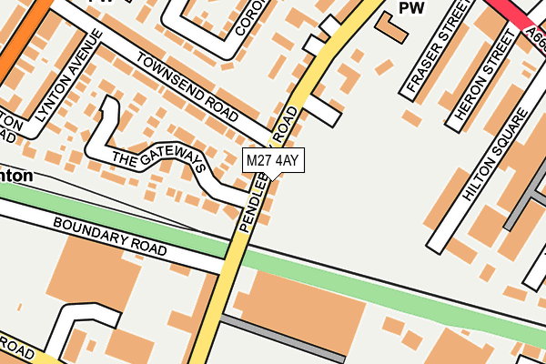 M27 4AY map - OS OpenMap – Local (Ordnance Survey)