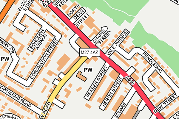 M27 4AZ map - OS OpenMap – Local (Ordnance Survey)