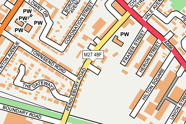 M27 4BF map - OS OpenMap – Local (Ordnance Survey)