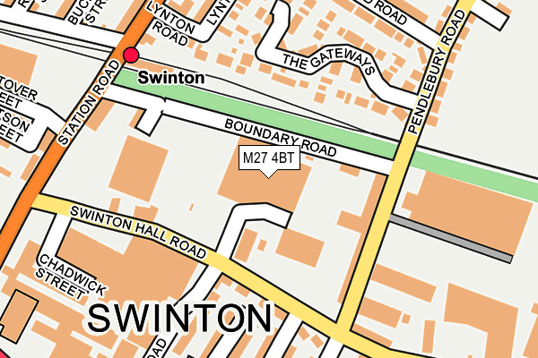 M27 4BT map - OS OpenMap – Local (Ordnance Survey)