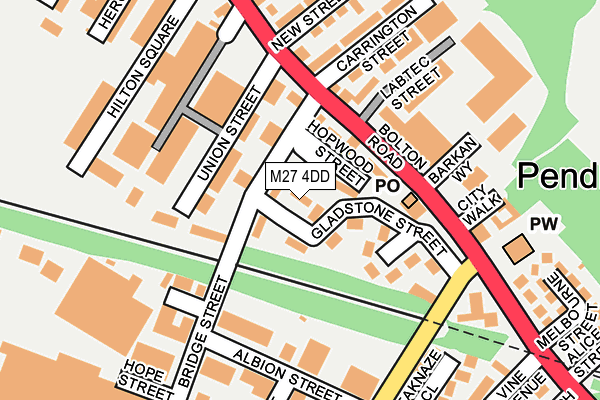 M27 4DD map - OS OpenMap – Local (Ordnance Survey)