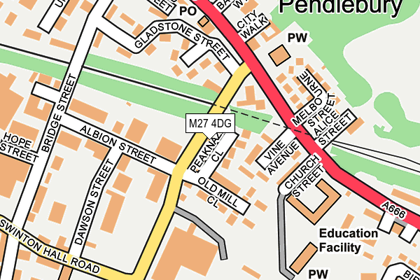 M27 4DG map - OS OpenMap – Local (Ordnance Survey)