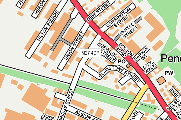 M27 4DP map - OS OpenMap – Local (Ordnance Survey)
