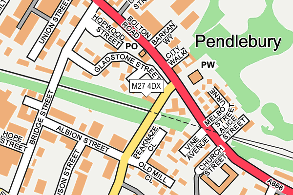 M27 4DX map - OS OpenMap – Local (Ordnance Survey)